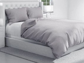 Biante Bavlnené posteľné obliečky Sandra SA-311 Tmavo sivé hviezdičky na sivom Jednolôžko 140x200 a 70x90 cm