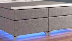 Posteľ Boxspring Amadeus + LED 200x180, vínová (látka - bao 16)