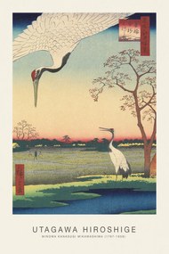 Obrazová reprodukcia Minowa Kanasugi Mikawashima (Japanese Cranes) - Utagawa Hiroshige, (26.7 x 40 cm)