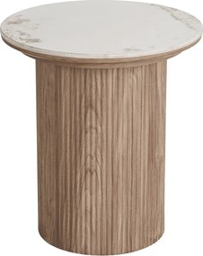 Okrúhly odkladací stolík s doskou v dekore mramoru ø 45 cm Athens – House Nordic
