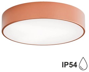 Vonkajšie stropné svietidlo so senzorom CLEO 3xE27/24W/230V pr. 40 cm medená IP54