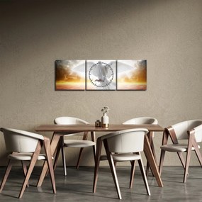 Obraz holubice (s hodinami) (90x30 cm)