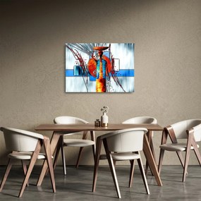 Sklenený obraz maľby starovekej osoby (70x50 cm)