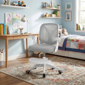 Detská otočná stolička Neoseat JUNI 010 s podnožou — látka, sivá