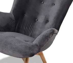 Kreslo Picolo s podnožkou, šedá (Tempo 4607 / přírodní)