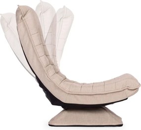 Otočné relaxačné kreslo – polohovateľné béžové kreslo