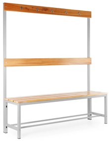 Lavica do šatne s vešiakmi 150 x 38 x 165 cm, sivá - ral 7035