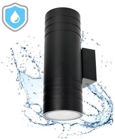 Vonkajšie nástenné svietidlo 2xGU10/35W/230V IP54 guľatý čierna