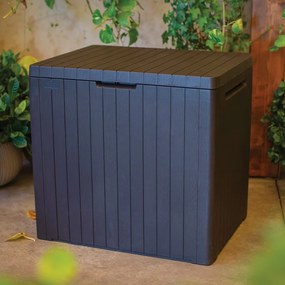 Záhradný plastový úložný box City Storage 113 l, čierny