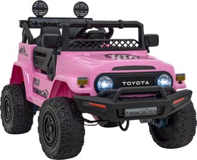 Ramiz Toyota FJ Cruiser pre deti ružová + diaľkové ovládanie + pohon 4x4 + LED audio + EVA + pomalý štart
