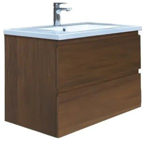 Kúpeľňová skrinka s umývadlom SAT B-Way 79x50x45 cm matný orech BWAY280NUTU, 1 ks
