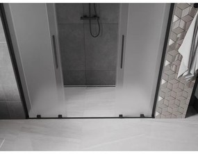 Mexen Velar L Duo, posuvné sprchové dvere do otvoru 170 cm, 8mm sklo námraza, čierna matná, 871-170-003-32-70
