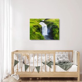 Sklenený obraz - Vodopád Skogafoss (70x50 cm)