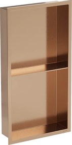 Mexen X-Wall-R, polica na zapustenie s prírubou  60 x 30 cm, medená matná - 19C0603010S