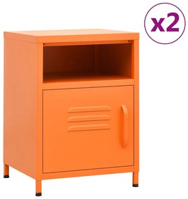 Nočné stolíky 2 ks oranžové 35x35x51 cm oceľ 3095217