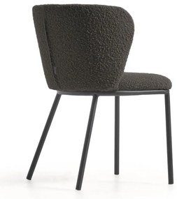 Čierne čalúnené jedálenské kreslo Ciselia – Kave Home