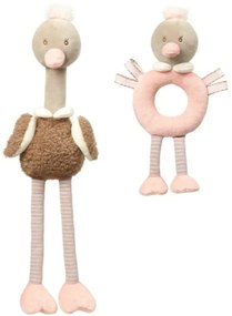 BabyOno Sada edukačných hračiek - Ostrich Mcknox family, sivá, ružová
