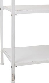 Biely antik kovový policový regál so šuplíkom Valio White - 54*38*140cm