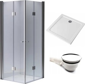 BPS-koupelny Štvorcový sprchový kút HYD-SK1290C 100x100 chróm/transparent + vanička HYD-SSV-ST06A biela