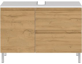 Biela skrinka pod umývadlo v dekore duba 80x56 cm Torrance - Germania