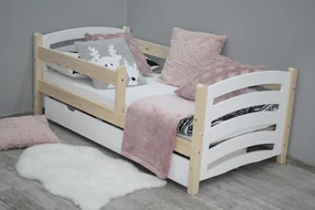 Detská posteľ MELA 80 x 160 cm biela/borovica Rošt: Bez roštu, Matrac: Matrac EASYSOFT 8 cm