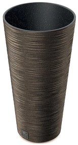 Kvetináč Furu okrúhly Slim eco Wood 250 – káva eco
