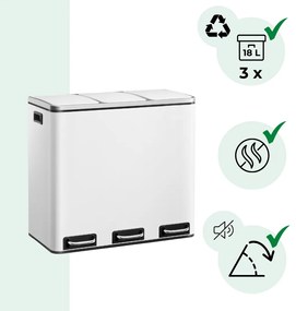 Jurhan Kôš na separovanie odpadu SORT 54l (3x18 l) + vrecia na odpadky, biela