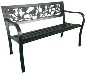 Čierna záhradná lavička 125 x 53 x 77 cm