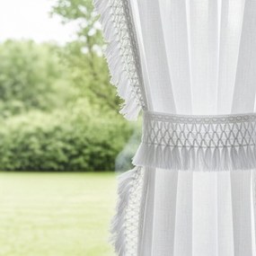 ZÁCLONA NA PÁSKE KIRA3, SADA 2KS 140X270 CM BIELA