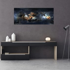 Obraz - Vesmír s hmlovinou (120x50 cm)