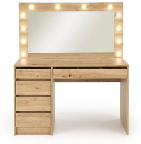 Toaletný stolík HOLLYWOOD s LED osvetlením 120 cm dub artisan