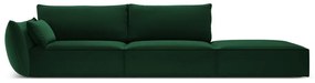 Tmavozelená zamatová pohovka ľavý roh 264 cm Vanda – Mazzini Sofas