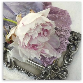 Obraz na plátně, Růžový květ ošumělý elegantní - 60x60 cm
