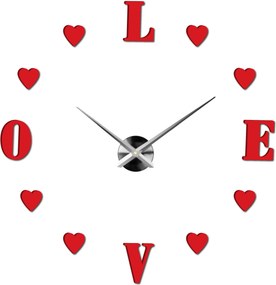 SENTOP | Moderné nalepovacie nástenné hodiny láska | SENTOP 12S011-Wanduhr HEU- analógové