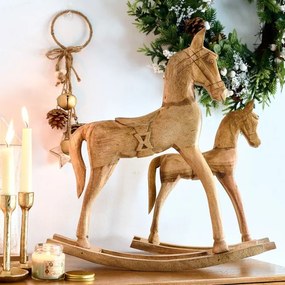 Vianočná dekorácia MANGOS hojdací koník 711534