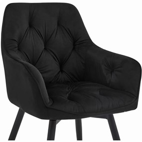 Otočné jedálenské kreslo JORK360 VELVET čierne