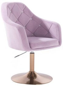 LuxuryForm DESIGN Kreslo ROMA VELUR na zlatom tanieri - levanduľa