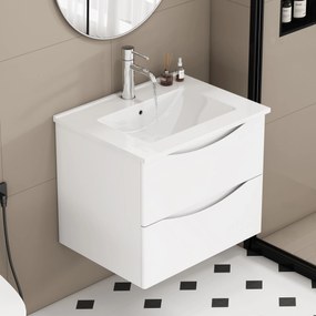 Závesná skrinka pod umývadlo Houseland Bravio 60 cm biela