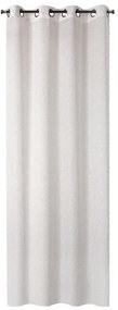 Biely záves na krúžkoch RIVIA so striebornou potlačou 140x250 cm