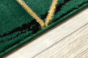 Behúň EMERALD exkluzívny 1020 glamour, marmur, trojuholníky zelený/zlatý