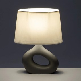 Bielo-sivá keramická stolová lampa s textilným tienidlom (výška 30 cm) – Casa Selección