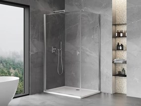 Mexen Mist-B, 1-krídlový výklopný sprchový kút 70 x 75 cm, číre sklo, chrómový profil, 8A2T-070-075-01-00