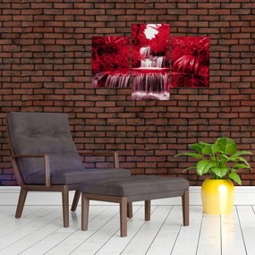Obraz - Indonézske vodopády v červenej (90x60 cm)