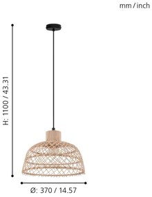 Eglo 43285 - Luster na lanku AUSNBY 1xE27/40W/230V