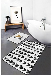 Biele/čierne kúpeľňové predložky v súprave 2 ks 60x100 cm – Mila Home