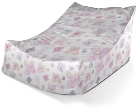 Sablio Sedací vak Lounge Fialové kvety - 80 x 95 x 50 cm