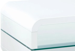 Autronic -  Konferenčný stolík AHG-611 WT, 90x60x40, MDF biely vysoký lesk, sklo, 4 kolieska
