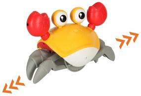 KIK Interaktívna hračka krab so zvukom a senzorom, USB nabíjanie, červený