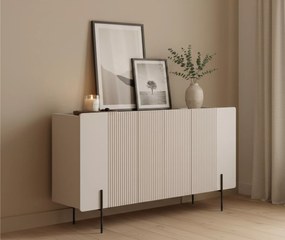 Komoda Malmi 150 cm - kašmírová / crema bianca / čierna