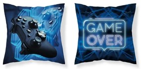 Detská obliečka na vankúš Game Over - modrá Šírka: 40 cm | Dĺžka: 40 cm